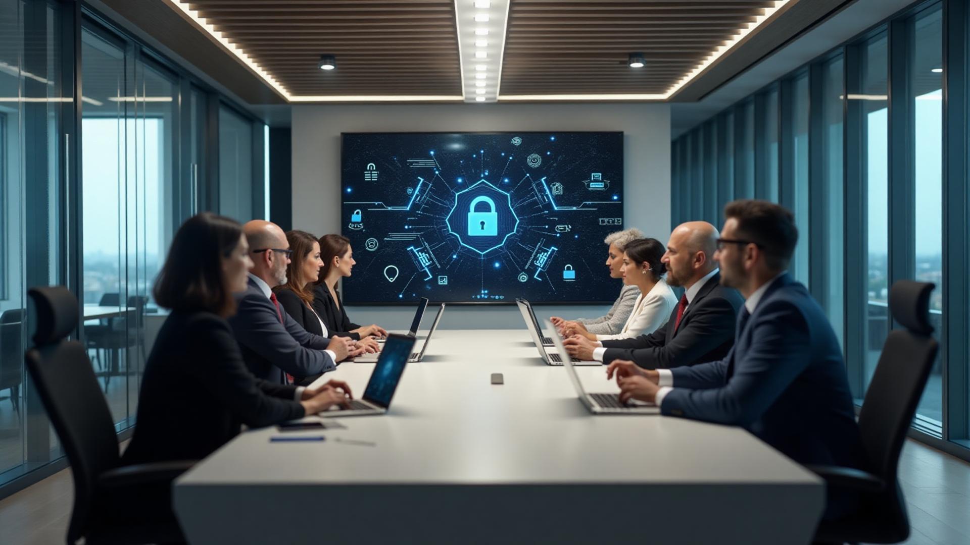 Cyber security startup team developing digital marketing strategies for business growth