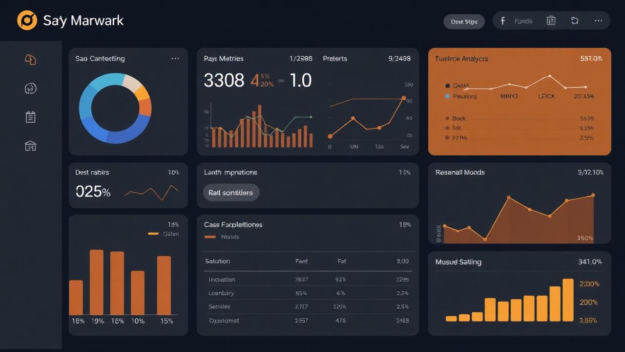 SaaS marketing analytics dashboard showing key growth metrics and KPIs