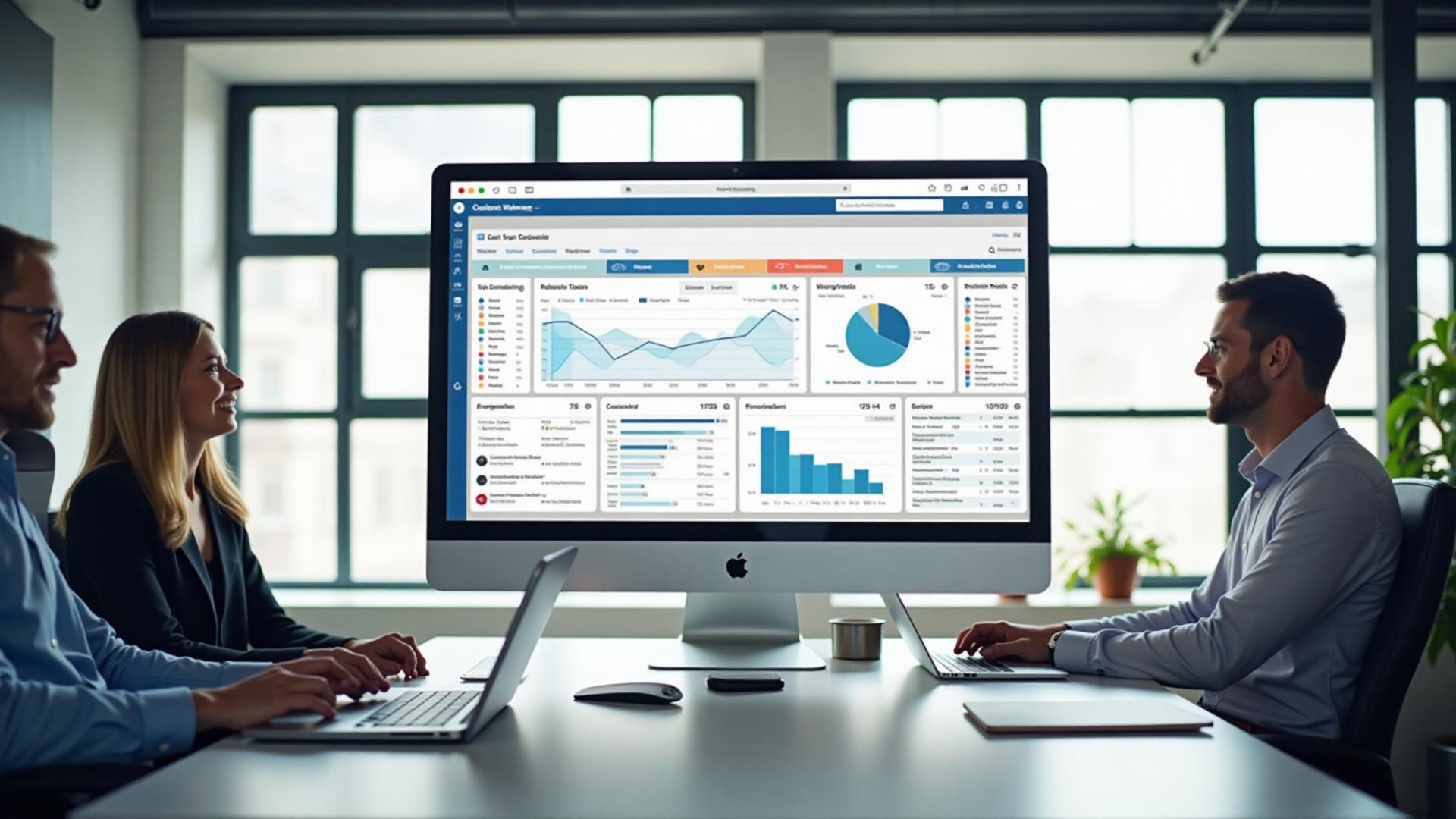 Professional social media marketing strategy dashboard showing analytics and engagement metrics